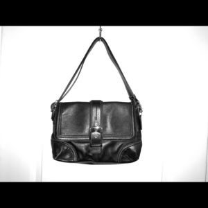 Coach Leather Soho Flap Handbag Black